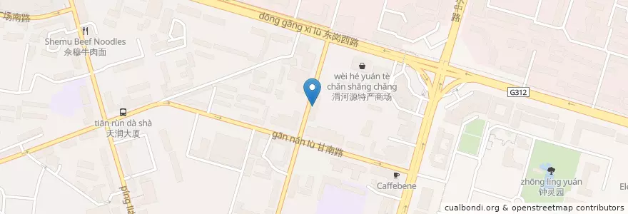 Mapa de ubicacion de 大金川酒楼 en 中国, 甘肃省, 兰州市 (Lanzhou), 城关区, 东岗西路街道.