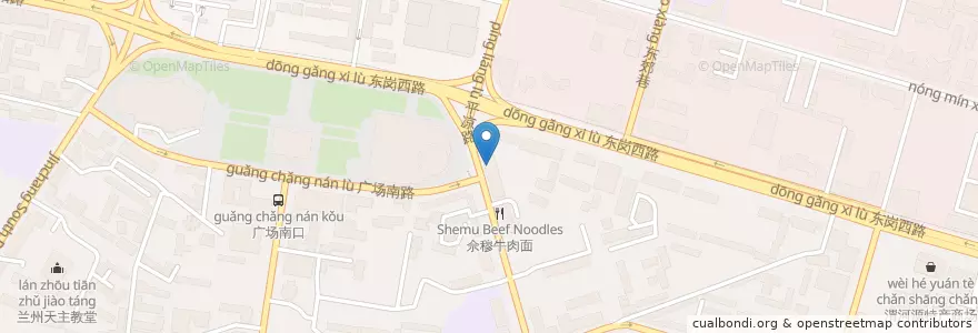 Mapa de ubicacion de 金鼎牛肉面 en Chine, Gansu, 兰州市 (Lanzhou), 城关区.
