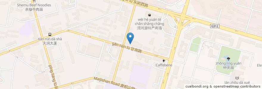 Mapa de ubicacion de 锦翠华庭餐厅 en Çin, Kansu, 兰州市 (Lanzhou), 城关区, 东岗西路街道.