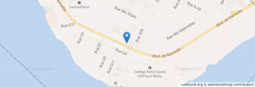 Mapa de ubicacion de FedEx en Costa D'Avorio, Abidjan, Marcory.