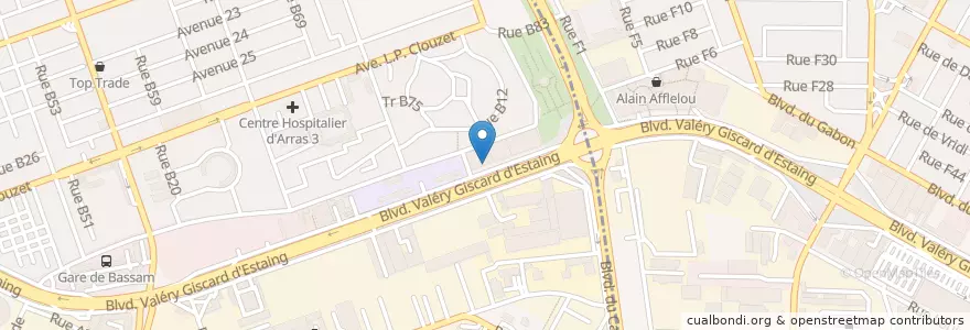 Mapa de ubicacion de FedEx en コートジボワール, アビジャン, Marcory.