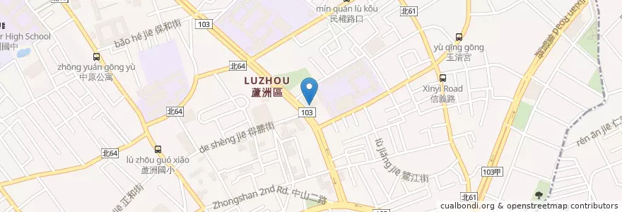 Mapa de ubicacion de 合作金庫商業銀行 en 臺灣, 新北市, 蘆洲區.
