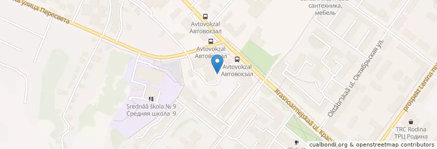 Mapa de ubicacion de Брянский Автовокзал en Russie, District Fédéral Central, Oblast De Briansk, Брянский Район, Городской Округ Брянск.