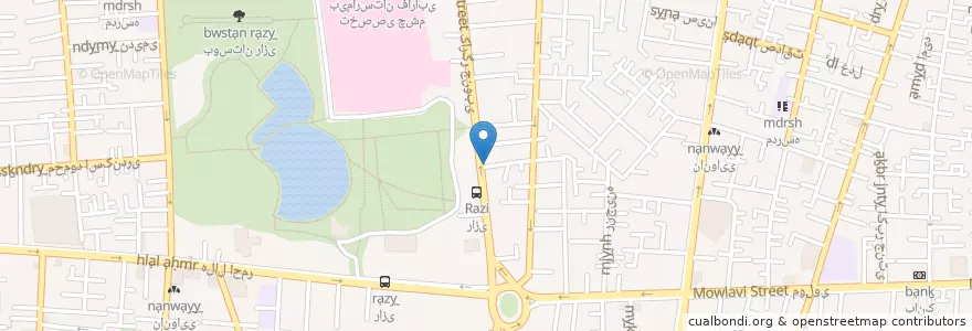 Mapa de ubicacion de بانک رفاه en 伊朗, 德黑兰, شهرستان تهران, 德黑蘭, بخش مرکزی شهرستان تهران.