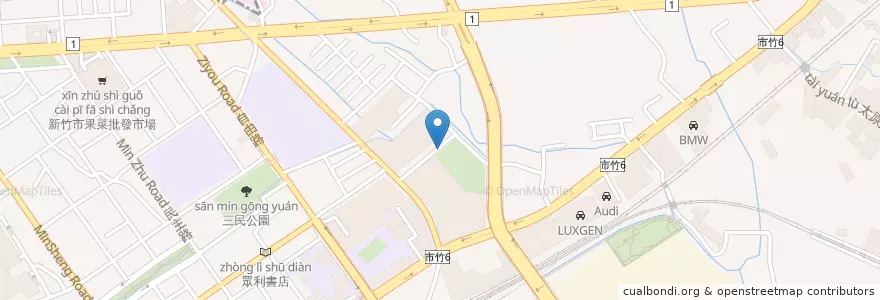 Mapa de ubicacion de 綠光公園 en Taiwan, Taiwan, Hsinchu, 東區.