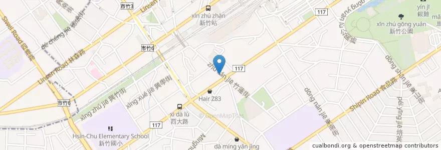 Mapa de ubicacion de 竹蓮寺 en Taiwan, 臺灣省, Hsinchu, 東區.