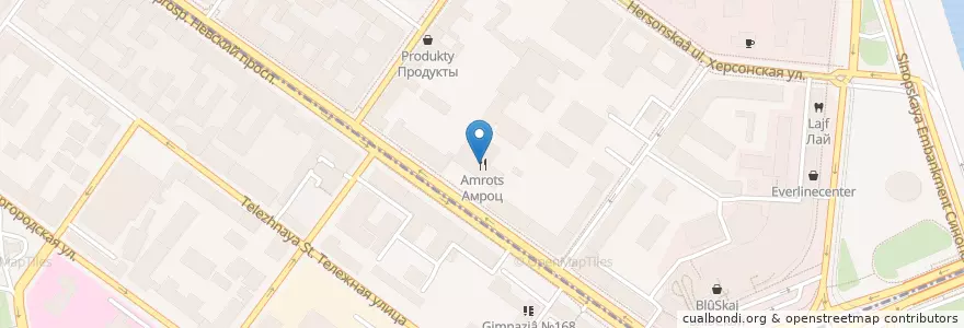Mapa de ubicacion de Амроц en Rusland, Северо-Западный Федеральный Округ, Oblast Leningrad, Sint-Petersburg, Центральный Район, Округ Лиговка-Ямская.