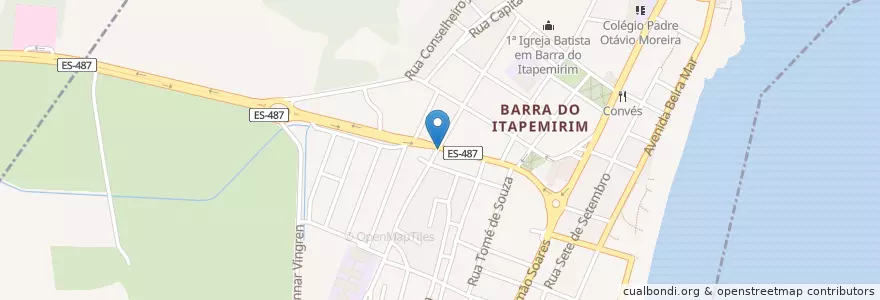 Mapa de ubicacion de Farmácia do Marquinho en Brazilië, Regio Zuidoost, Espírito Santo, Região Geográfica Intermediária De Cachoeiro De Itapemirim, Microrregião Itapemirim, Marataízes.