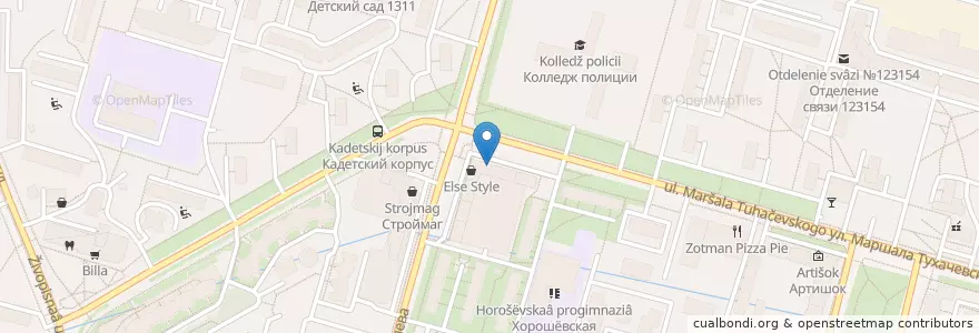 Mapa de ubicacion de Grace Bar en Russie, District Fédéral Central, Moscou, Северо-Западный Административный Округ, Район Хорошёво-Мнёвники.