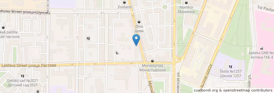 Mapa de ubicacion de Пивная Библиотека en روسيا, Центральный Федеральный Округ, Москва, Южный Административный Округ, Даниловский Район.