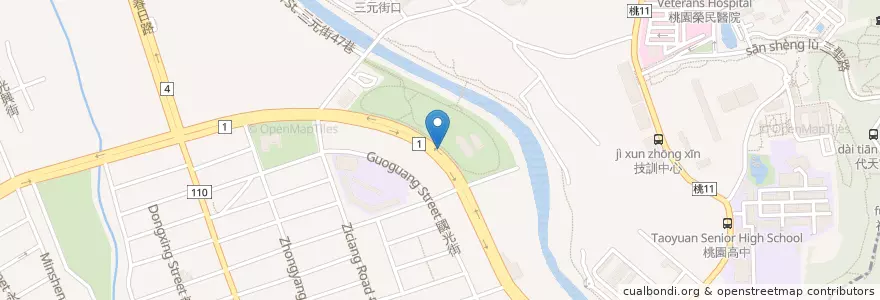 Mapa de ubicacion de 三民運動公園 en تايوان, تاو يوان, 桃園區.