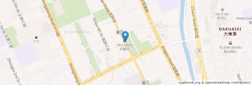 Mapa de ubicacion de 新埔公園 en Taiwan, Taoyuan, Taoyuan.