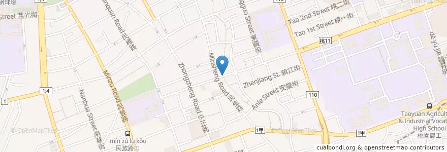 Mapa de ubicacion de 東溪綠園 en 臺灣, 桃園市, 桃園區.