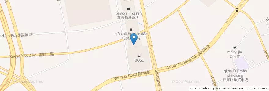 Mapa de ubicacion de 康师傅私房牛肉面 en الصين, شانغهاي, بودونغ.