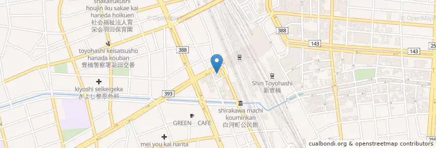Mapa de ubicacion de 自動販売機 en Jepun, 愛知県, 豊橋市.