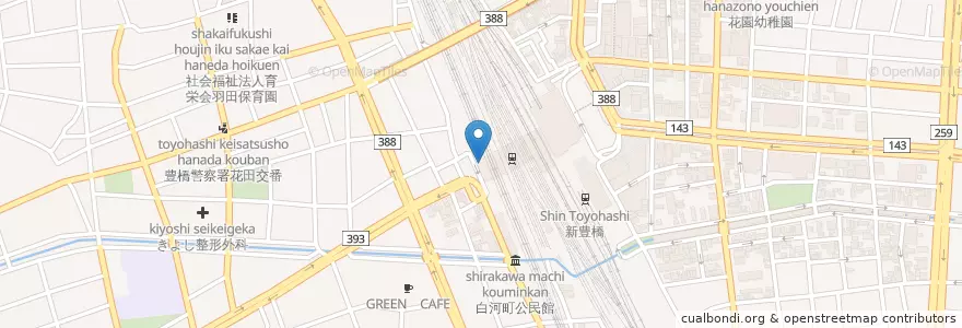 Mapa de ubicacion de トイレ en ژاپن, 愛知県, 豊橋市.