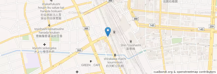 Mapa de ubicacion de 公衆電話 en Japan, Aichi Prefecture, Toyohashi.