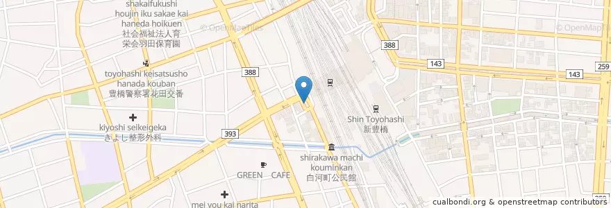 Mapa de ubicacion de ベンチ en 日本, 愛知県, 豊橋市.