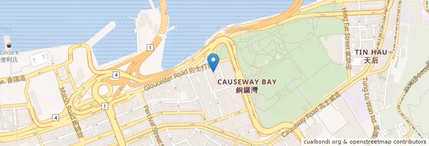 Mapa de ubicacion de Coast en 中国, 広東省, 香港, 香港島, 新界, 灣仔區 Wan Chai District.