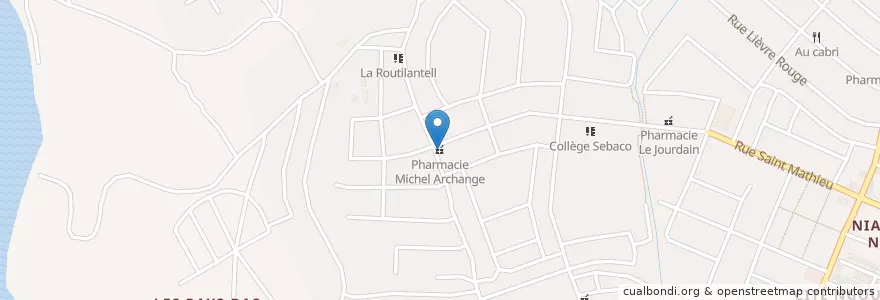 Mapa de ubicacion de Pharmacie Michel Archange en Elfenbeinküste, Abidjan, Yopougon.