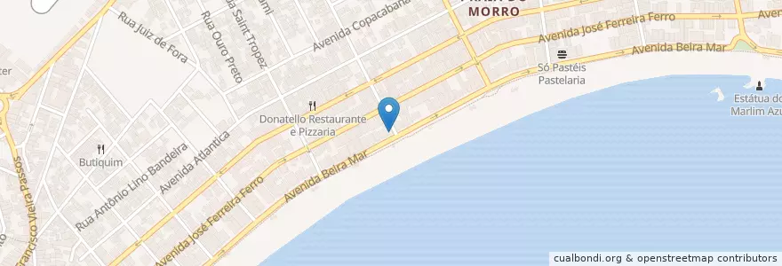 Mapa de ubicacion de Farmácia Beira Mar en ブラジル, 南東部地域, エスピリト サント, Microrregião Guarapari, Região Geográfica Intermediária De Vitória, Guarapari, Região Metropolitana Da Grande Vitória.