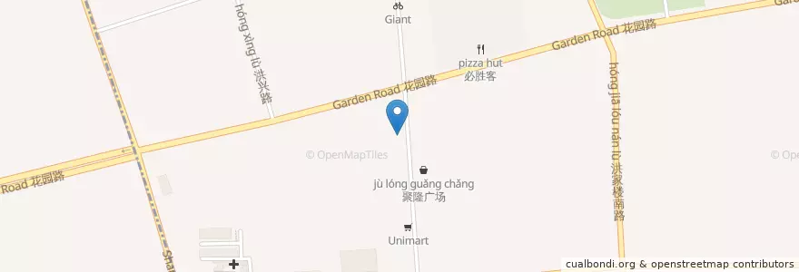 Mapa de ubicacion de 韩品小厨 en 中国, ツャントン;山東, チーナン;済南市, 历城区, 山大路街道.