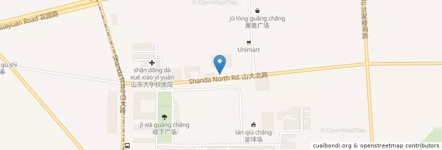 Mapa de ubicacion de 山北口腔 en 中国, 山东省, 济南市, 历城区, 山大路街道.