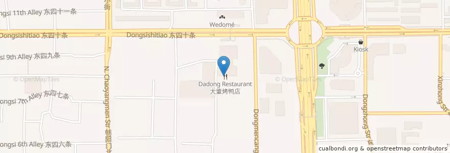 Mapa de ubicacion de 大董烤鸭店 en Китай, Пекин, Хэбэй, Район Дунчэн.