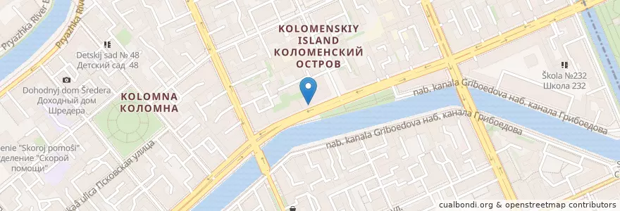 Mapa de ubicacion de Universtom en Rusland, Северо-Западный Федеральный Округ, Oblast Leningrad, Sint-Petersburg, Адмиралтейский Район, Округ Коломна.