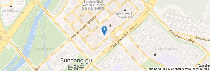 Mapa de ubicacion de 열린내과의원 en Corée Du Sud, Gyeonggi, 분당구.