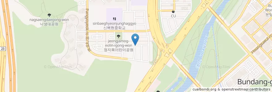 Mapa de ubicacion de MINU STUDIO en Coreia Do Sul, Gyeonggi, 분당구.