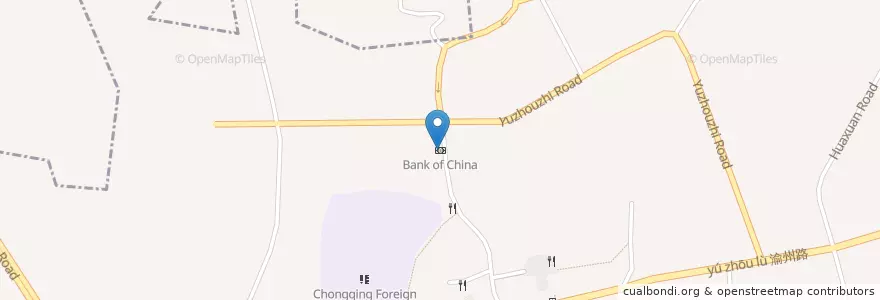 Mapa de ubicacion de Bank of China en Chine, Chongqing, 九龙坡区, 重庆市中心.