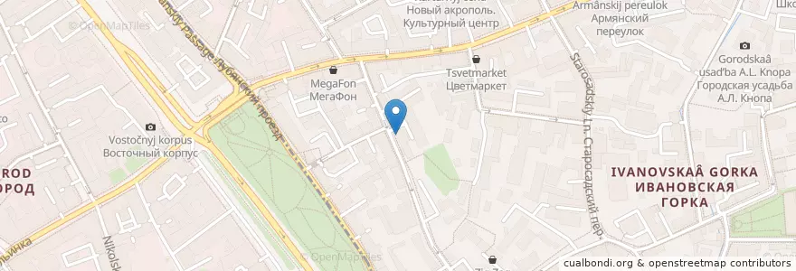 Mapa de ubicacion de Мастерская на Кулишках en Россия, Центральный Федеральный Округ, Москва, Центральный Административный Округ.