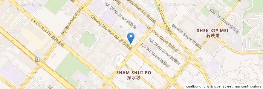 Mapa de ubicacion de 大師傅 en 中国, 广东省, 香港, 九龍, 新界, 深水埗區.