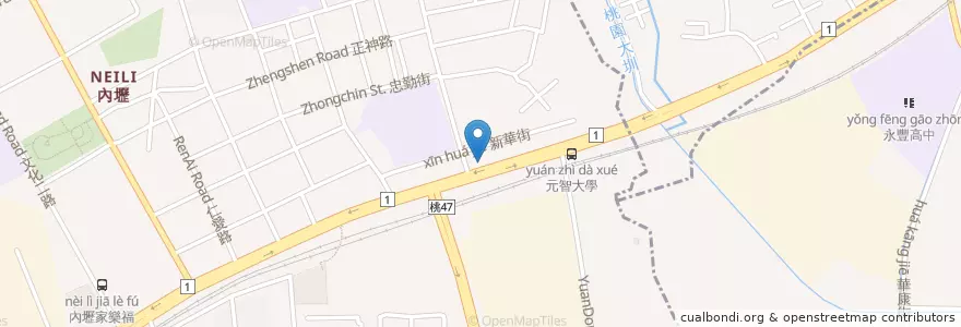 Mapa de ubicacion de 東大大藥局 en Тайвань, Таоюань.