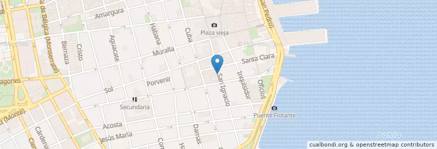 Mapa de ubicacion de Cafe Mama de Belen en کوبا, La Habana, La Habana Vieja.