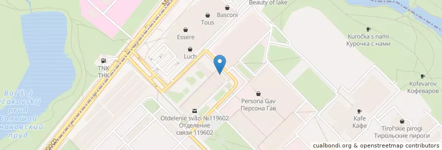 Mapa de ubicacion de Олимпик en روسيا, Центральный Федеральный Округ, Москва, Западный Административный Округ, Район Тропарёво-Никулино.