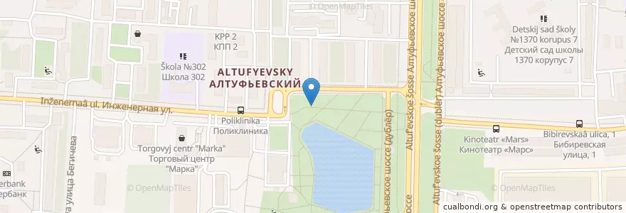 Mapa de ubicacion de Алтуфьевский район en Rusland, Centraal Federaal District, Moskou, Северо-Восточный Административный Округ, Алтуфьевский Район.