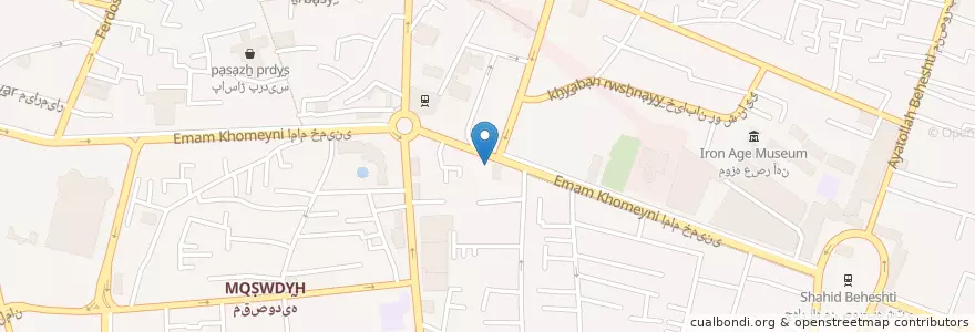Mapa de ubicacion de بانک مسکن en イラン, 東アーザルバーイジャーン, شهرستان تبریز, بخش مرکزی شهرستان تبریز, تبریز.