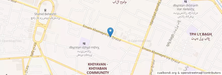 Mapa de ubicacion de بانک ملت en イラン, 東アーザルバーイジャーン, شهرستان تبریز, بخش مرکزی شهرستان تبریز, تبریز.