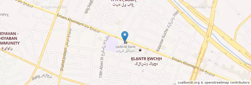 Mapa de ubicacion de بانک صادرات en Iran, استان آذربایجان شرقی, شهرستان تبریز, بخش مرکزی شهرستان تبریز, Tabriz.