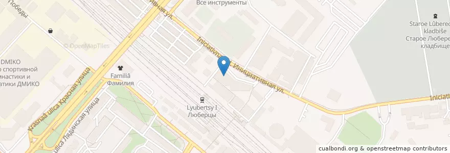 Mapa de ubicacion de Горздрав en روسيا, Центральный Федеральный Округ, محافظة موسكو, Городской Округ Люберцы.