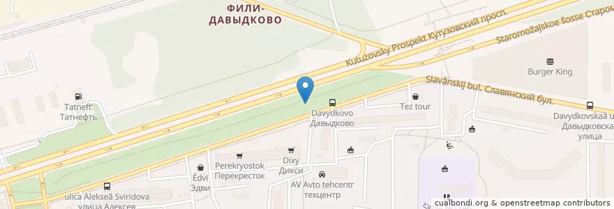 Mapa de ubicacion de район Фили-Давыдково en Russland, Föderationskreis Zentralrussland, Moskau, Westlicher Verwaltungsbezirk, Район Фили-Давыдково.