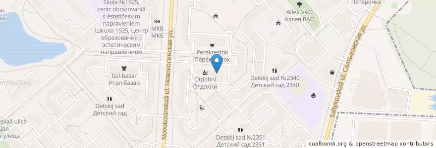 Mapa de ubicacion de Детский центр en ロシア, 中央連邦管区, モスクワ, Восточный Административный Округ, Район Новокосино.