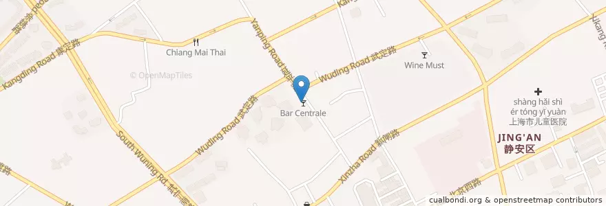 Mapa de ubicacion de Bar Centrale en 中国, 上海市, 静安区.