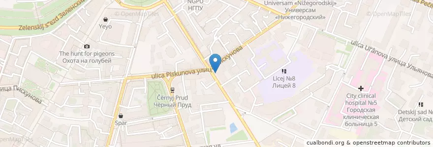Mapa de ubicacion de Минин и Пожарский en ロシア, 沿ヴォルガ連邦管区, ニジニ・ノヴゴロド州, ニジニ・ノヴゴロド管区.