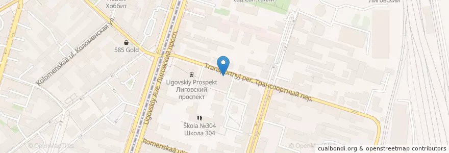 Mapa de ubicacion de Burger King en Russia, Northwestern Federal District, Leningrad Oblast, Saint Petersburg, Центральный Район, Округ Лиговка-Ямская.