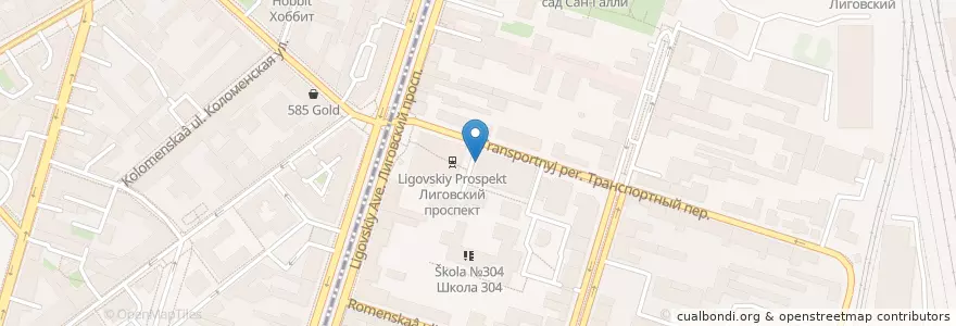 Mapa de ubicacion de Папа Джонс en Rusland, Северо-Западный Федеральный Округ, Oblast Leningrad, Sint-Petersburg, Центральный Район, Округ Лиговка-Ямская.