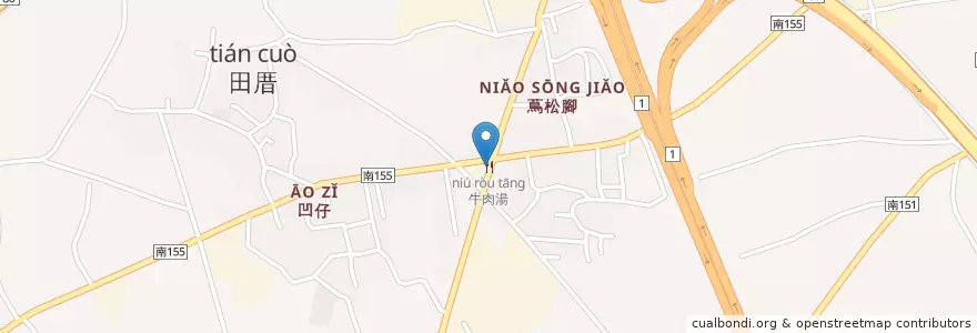Mapa de ubicacion de 牛肉湯 en 臺灣, 臺南市, 仁德區.
