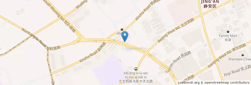 Mapa de ubicacion de Pingxi Bank en چین, شانگهای, 静安区.